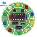 DIY CD4017 Colorful Voice Control Rotating LED Light Project