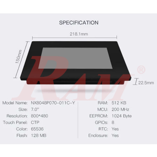 NX8048P070-011C-Y HMI LCD 7" With Frame