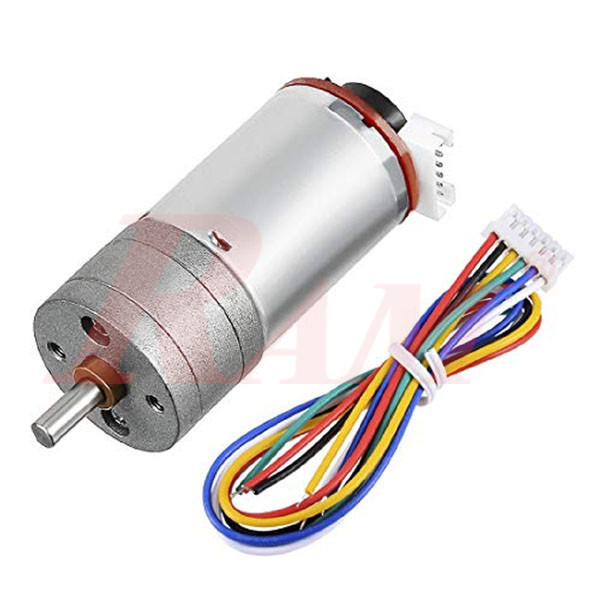 25GA370 DC Geared Motor With Encoder 6Vdc 130 rpm
