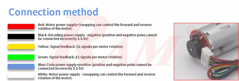 25GA370 DC Geared Motor With Encoder 6Vdc 35 rpm