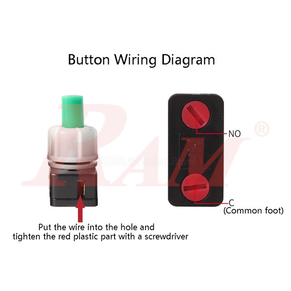 Switch On/Off PBS-17A 10mm - Self Locking
