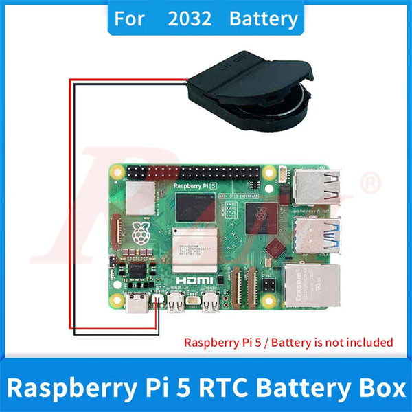 Raspberry Pi 5 - RTC Rechargeable Lithium Battery Holder