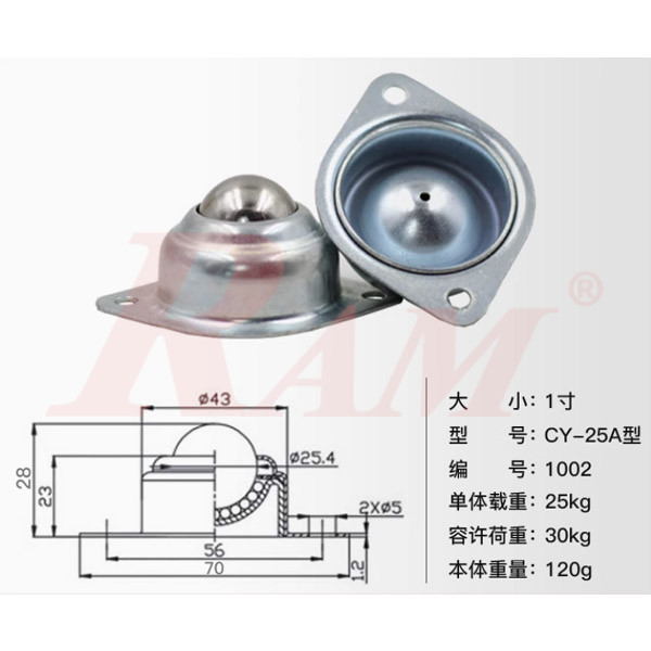 Metal Caster Wheel 30 mm - Robot Wheel (Max. load 30Kg)