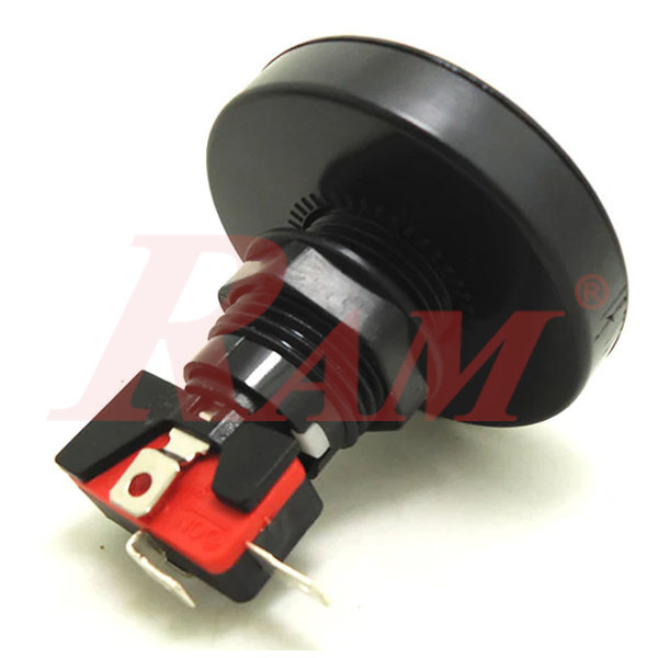 Arcade Style 60mm Big Round Push Button With Red LED Light - Flat Head
