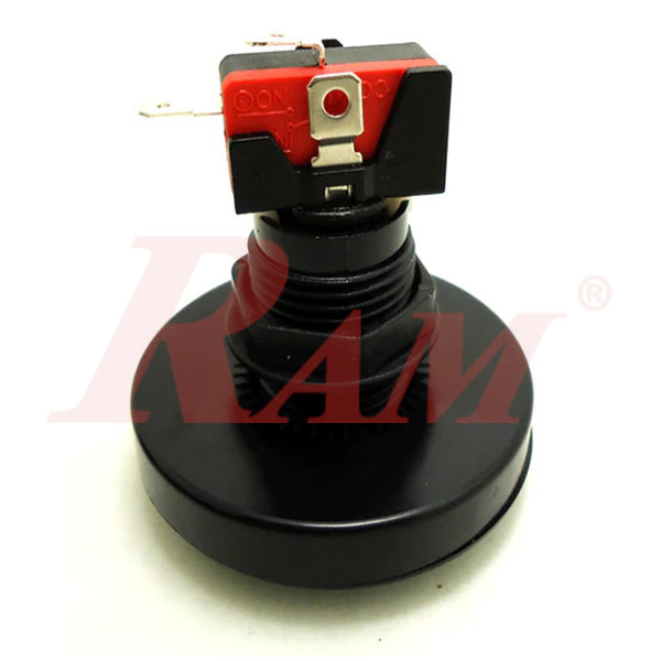 Arcade Style 60mm Big Round Push Button With Red LED Light - Flat Head