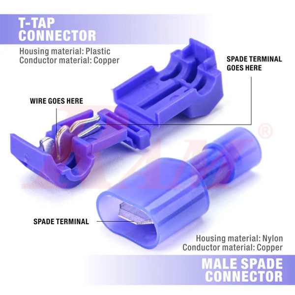 T-Tap Size T2 (1.5mm - 2.5mm) Wire Connector Bridge to Connect Without Cutting Wires