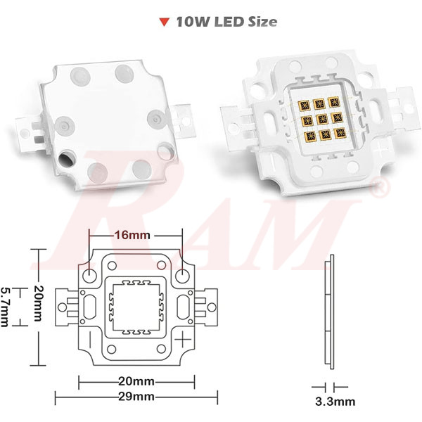 IR SMD LED 10W - Infrared High Power LED 940nm
