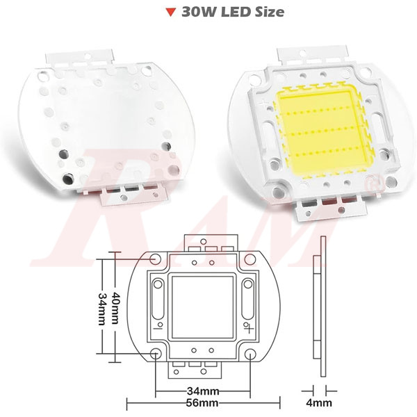 LED SMD 30W High Power White