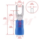 SV2-3 Insulated Fork Electrical Crimp Terminal Connector