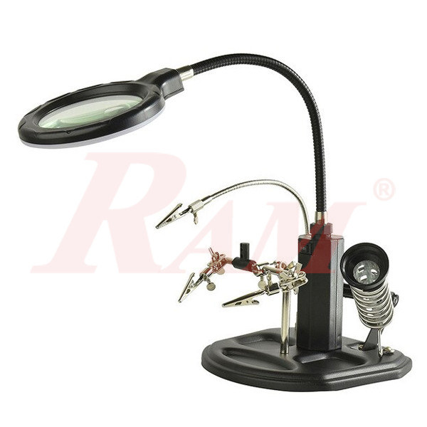 TE-802 Advanced Desk Lamp Magnifying Glass 2.5x ~ 4x Third-Hand Iron Soldering Base
