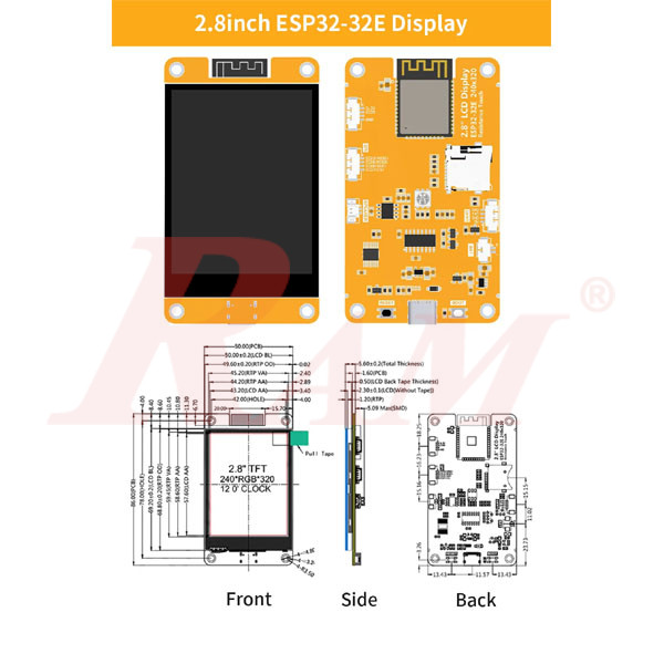 ESP32 Module With 2.8" TFT Touch Screen WiFi + Bluetooth