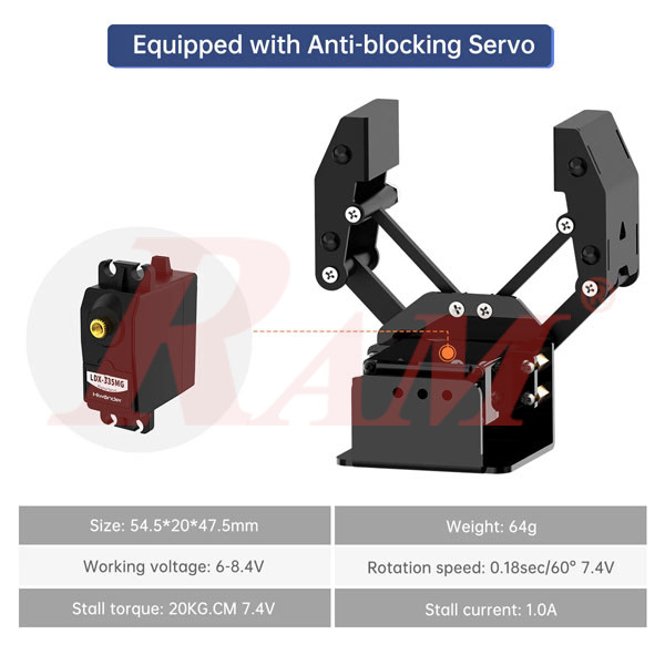 BigClaw Mechanical Gripper for Robot Arm (With Servo Motor 20kg.cm)