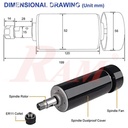DC Spindle Air Cooling 500W ER11 + 52mm Clamps + Power Supply