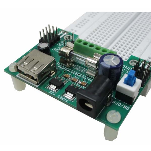 MB102 Breadboard Power Supply Module 3.3V/5V Dual Output + Fuse Protection