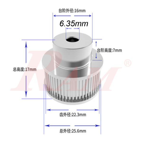 GT2 / 36 Teeth Bore 6.35mm Timing Aluminum Pulley