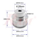 GT2 / 36 Teeth Bore 6.35mm Timing Aluminum Pulley