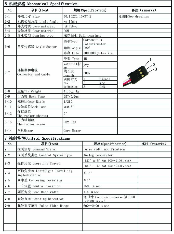Servo FS5103B  120 degree  3.2Kg.cm