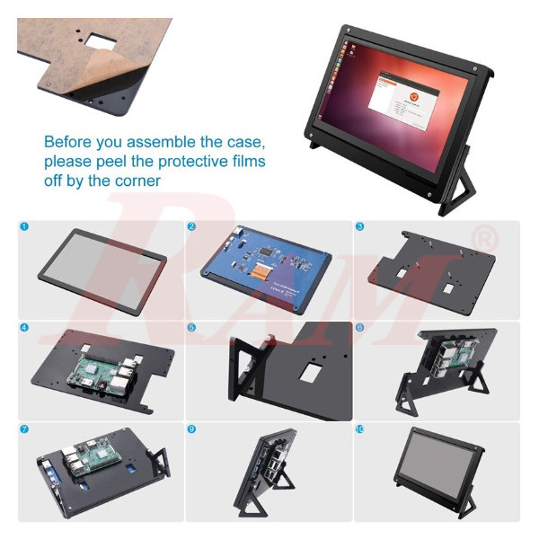 LCD HDMI 7 inch Acrylic Screen Case Holder Bracket
