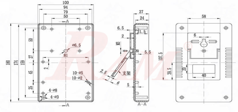 Plastic Project Box HFM-5 Size 176x100x40 mm