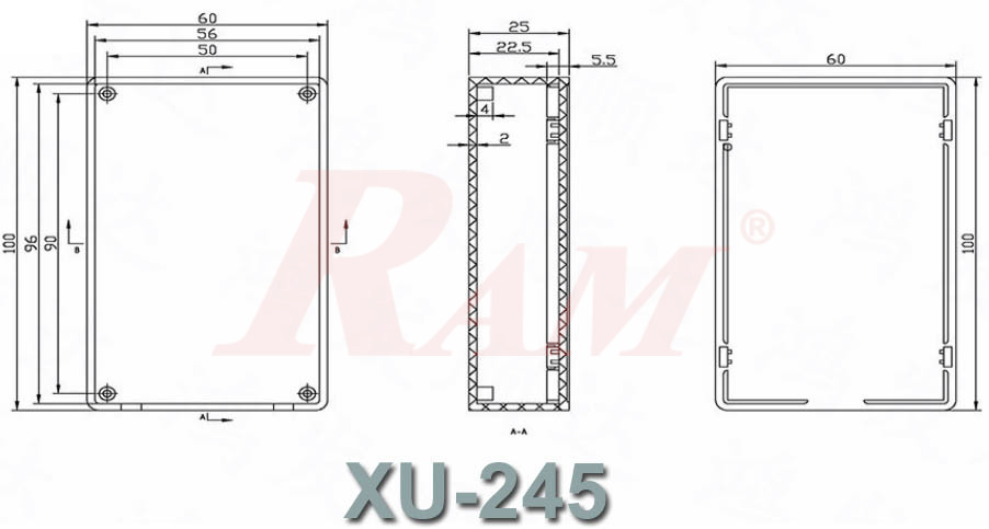 Plastic Project Box XU-245 Size 100x60x25 mm