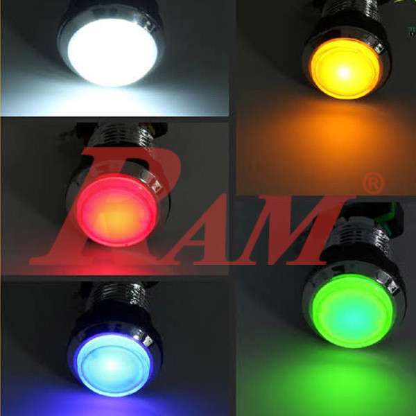 Arcade Style 45mm Big Round Push Button With Red LED Light