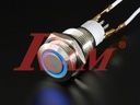 Metal Switch Momentary 16mm Blue LED Ring Water/Dustproof