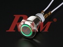 Metal Switch Momentary 16mm Green LED Ring Water/Dustproof