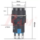Switch Momentary 16mm Yellow - Self Resetting