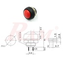 Switch PBS-33B Momentary SPST 12mm Red Round