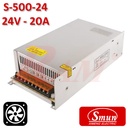Smun® Industrial SMPS Output +24Vdc/20A Input 220Vac With Cooling Fan (S-500-24)