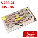 Smun® Industrial SMPS Output +24Vdc/8A Input 220Vac (S-200-24)