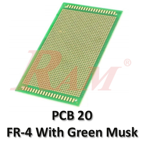 PCB 15x9 cm2 Dots Holes FR-4 With Green Musk (SKU#PCB20)