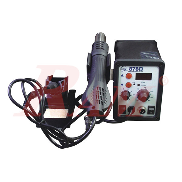 Hot Air 878D Digital Control SMD ESD + Soldering Station محطة لحام بالهواء الساخن مع شاشة للحرارة رقمية مزودة بماكوة لحام