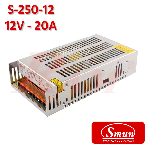 Smun® Industrial SMPS Output +12Vdc/20A Input 220Vac (S-250-12)