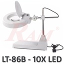 LT86B Glass 10X Big Magnifier Stand With LED Light
