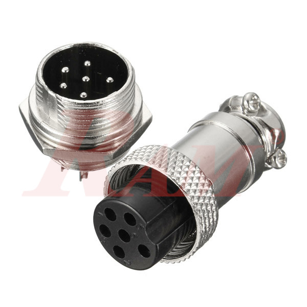 GX12-6 Pole Metal Male Female Panel Chassis Connector