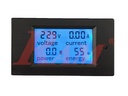 AC Digital Panel Meter LCD (A, V, W Power & Energy) + Overload Alarm شاشة لقياس القدرة - الفولت - التيار المتردد واستهلاك الطاقة مزودة بانذار حماية