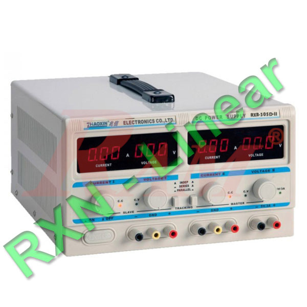 RXN305D-II Linear Triple Output DC Programmable Power Supply 0~30V 0~5A باور صبلاي معملي بالمحول متغير بالحماية 2 مخرج من 0 الي 30 فولت و من 0 الى 5 امبير + 1 مخرج ثابت 5 فولت 3 امبير