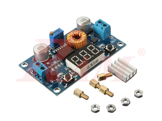 DC-DC Step Down Converter Adjustable 5A XL4015 (4.8V~38Vdc to 1.25V~36Vdc) SKU#DC102 بوردة دائرة خافض جهد - فولت