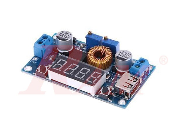 DC-DC Step Down Converter Adjustable 5A XL4015 + USB (4.8V~38Vdc to 1.25V~36Vdc) SKU#DC103 بوردة دائرة خافض جهد - فولت