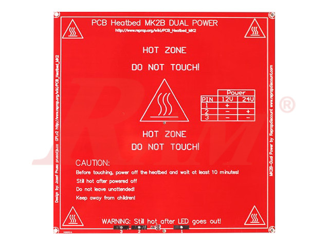 3D Printer Heatbed PCB MK2B 12/24V for RepRap (SKU#3D1006)