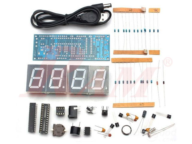 DIY 4 Digit LED E-Clock - Temperature Light Control Version
