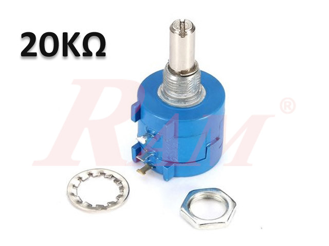 POT3590S - 20KΩ (203L) Rotary Wirewound Precision Potentiometer 10 Turns