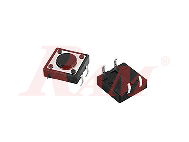 Press 4pin 12x12x4 mm Tack Switch Standard Stem مفتاح برس 4 طرف عريض مقاس 12×12×4 ملم