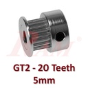 GT2 / 20 Teeth Bore 5mm Timing Aluminum Pulley
