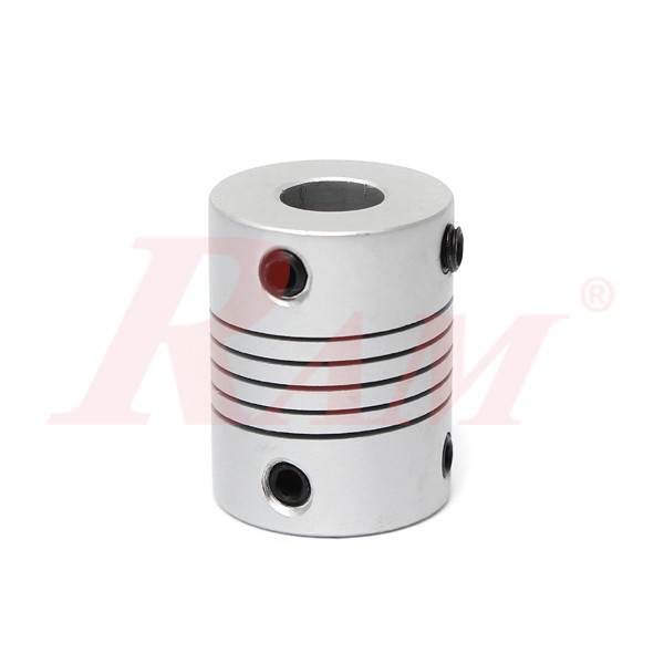 Aluminum Small Flexible Coupling Size L25xD19mm - Inner Diameters 5x8mm كوبلن صغير