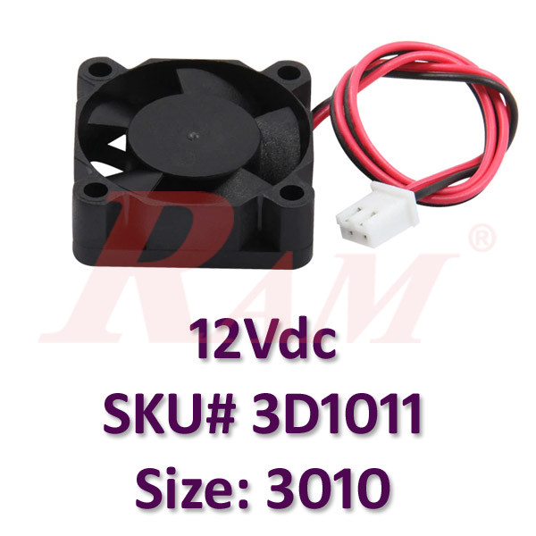 Cooling Fan 12Vdc 3010 Size 30x30x10mm (SKU#3D1011)