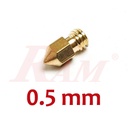 3D Printer Nozzle Copper 0.5mm Extruder Threaded 1.75mm 3.0mm MK7 MK8