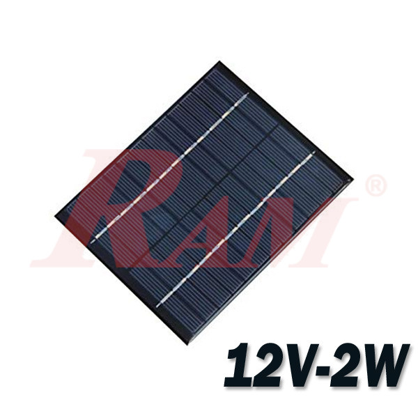 Mini Solar Panel 2 Watt 12V/165mA خلية شمسية قدرة 2 واط خرج 12 فولت 165 ملي امبير