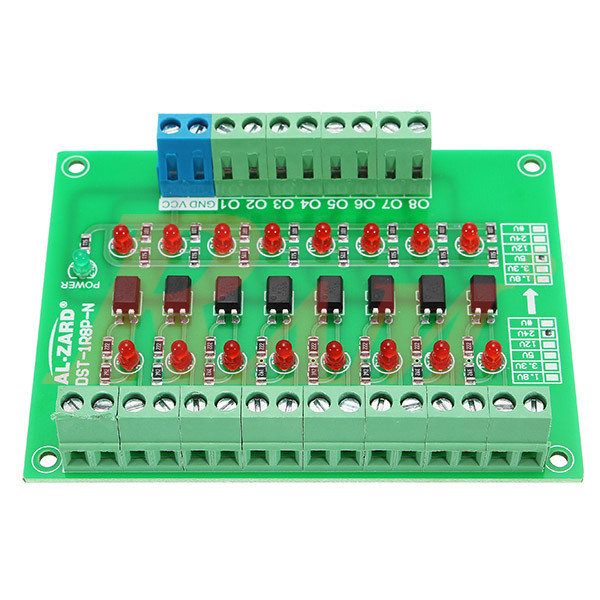 PLC Signal Level Converter 8 Channel 24V TO 5V Optocoupler Isolation Module NPN Output